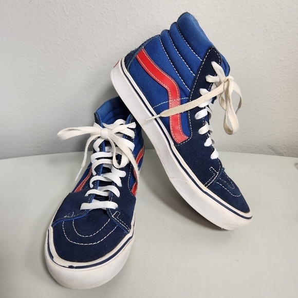 VANS SK8-Hi Comfycush Tri Tone Navy, Blue, Red Skate Shoes-Mens 7/Wms 8.5 - Picture 1 of 12